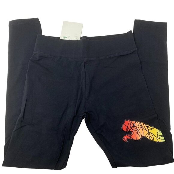 PUMA Girls' Graphic Big Cat Logo Rainbow Gradient Cotton Legging Sz Large B12 - Picture 6 of 8